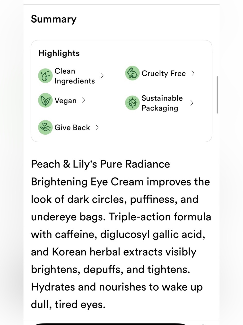 Peach & Lily Pure Radiance Brightening
Eye Cream KOREAN HERBAL EYE COMPLEX NIB - Picture 6 of 15